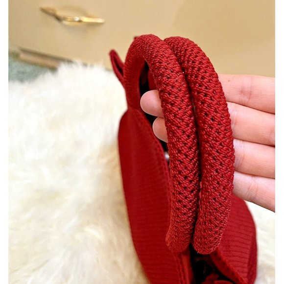 VINTAGE BOHO INDIE RUSTIC COTTAGE CORE THE SAK RED CROCHET HAND BAG TOTE PURSE - Picture 7 of 10